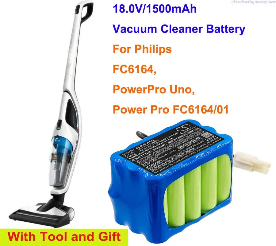 Batteria Vhbw 18V 1500mAh NiMH Compatibile Con Philips Power Pro FC6164/01 E Uno