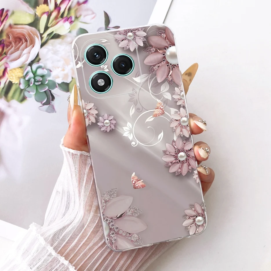 Stylish Clover Lotus Painted Soft Silicone Case