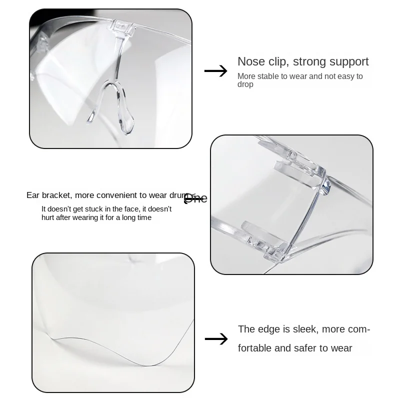 1 Pcs Full Face High-definition Transparent Anti Fog Anti Splash Protective Mask High Transparency Goggles Nail Art Tool 3