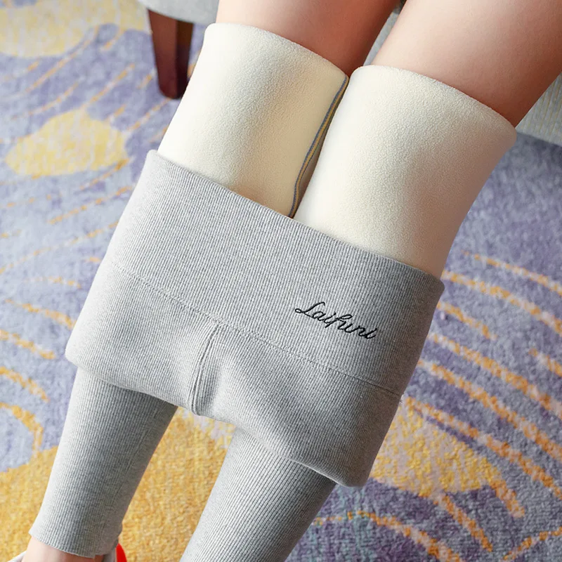 Women's Winter Warm Leggings Thermal Thicken 2023 High Waist Ribbed Leggings Fleece Lined Tights Sexy Casual High Quality Pants 4
