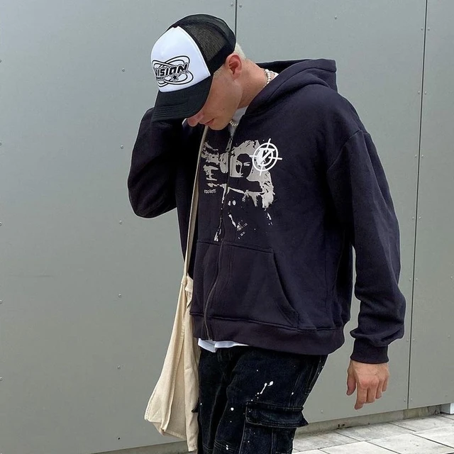 Anime print Gothic Streetwear Long Sleeve 4