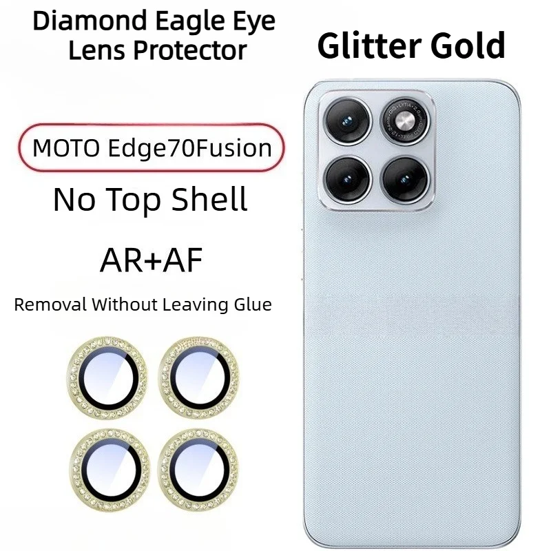Luxury Diamond Glitter HD Glass Lens Protector with Metal Ring