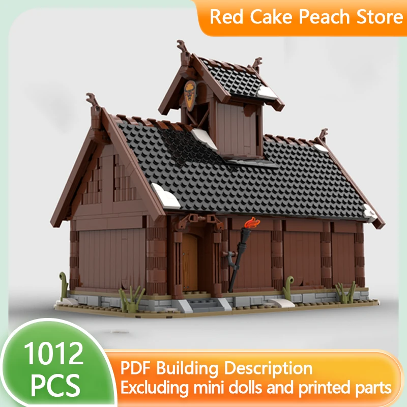 

Модель MOC для строительства средневековой улицы, Модульные строительные блоки викингов, храм, технология, подарки, праздничная сборка, детский игрушечный костюм