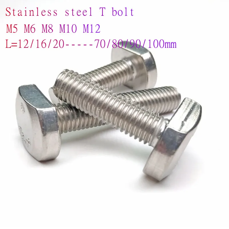 M5 M6 M8 M10 M12 Bolts for T-Slot GB37 stainless steel T bolt T screw Square bolts T-head screw chute T-bolt 1-5pcs stainless steel screw,stainless steel screws