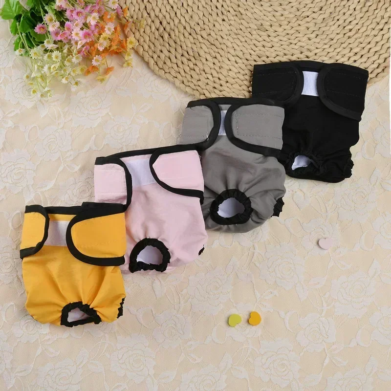 Reusable Pet Sanitary Panties Washable Small Female Dog Diapers Physiological Pants Shorts Male Cats Pet Item трусики для собак images - 6