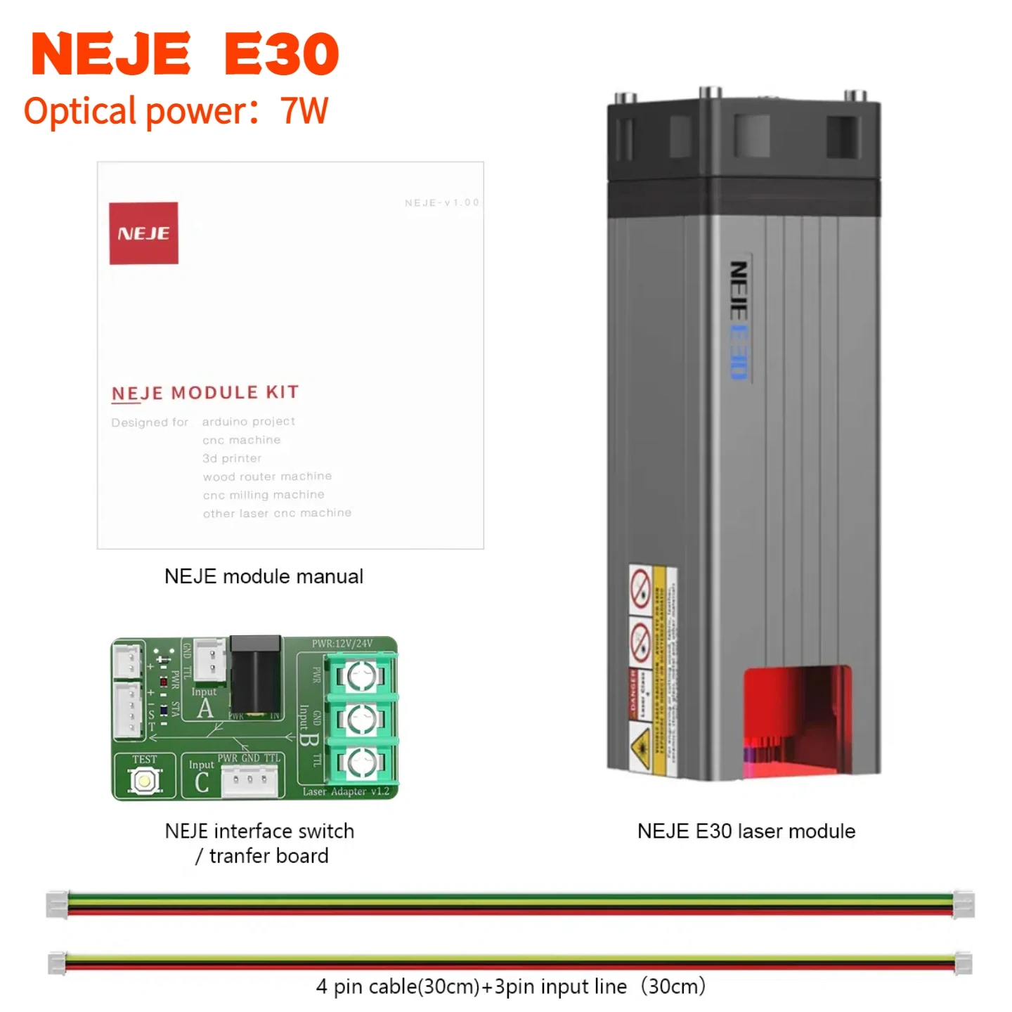 NEJE A40640/A40630/E40/N30820 laser module kit laser head 0.5-24W