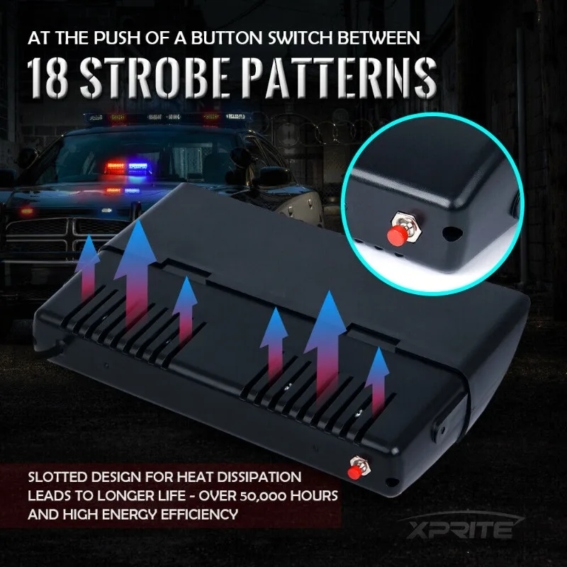 16 LED Emergency Car Strobe Lights Flash Lighting Suction Cup