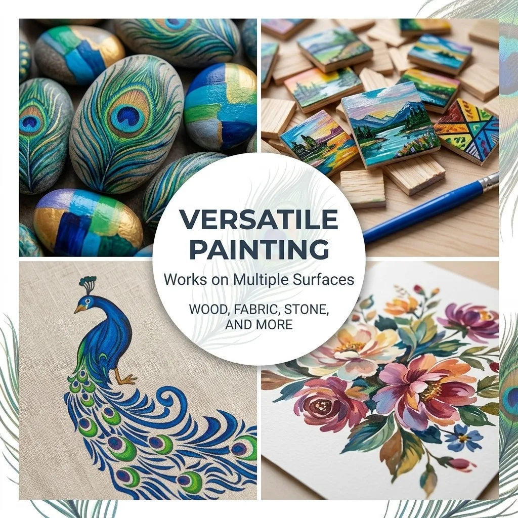 Kit di pittura acrilica 12/24 colori da 5 ml ciascuno con 2 vassoi per miscelare e 4 pennelli per pittura a olio per studenti per creare opere d'arte - immagine 6