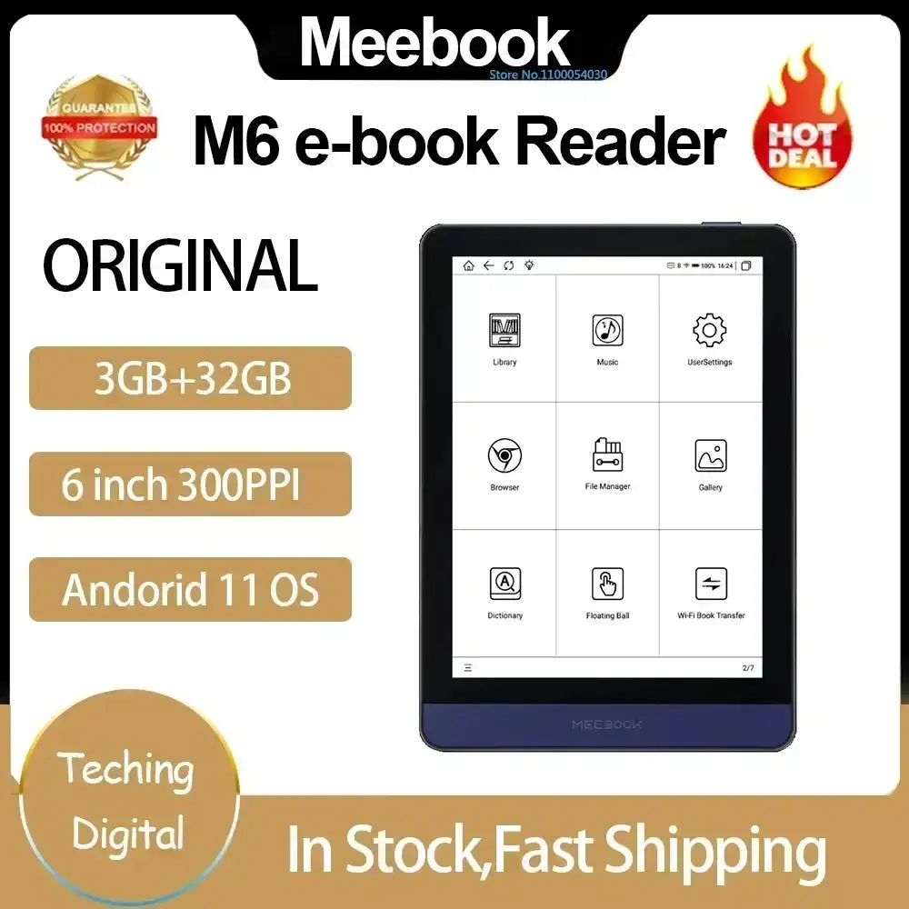 Original Meebook M6 E-book Reader 6 inch E-ink 300PPI Screen