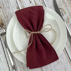 Set of 6 Festive Cotton Cloth Napkins (6PCS burgundy)