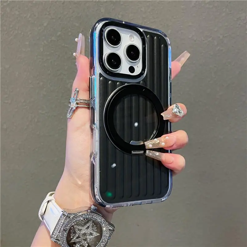 Magnetic Luggage Phone Case With Ring Kickstand For Iphone Pro Max_voghion.com