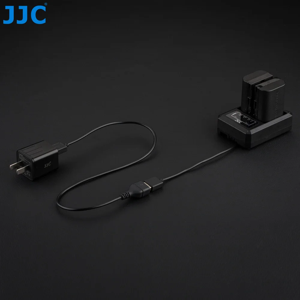 JJC USB Battery Charger for Canon LP-E6 LP-E6N EOS R R5 Mark II R6 Mark II 6D 5D IV III 70D 80D 6D 7D LC-E6 LC-E6E