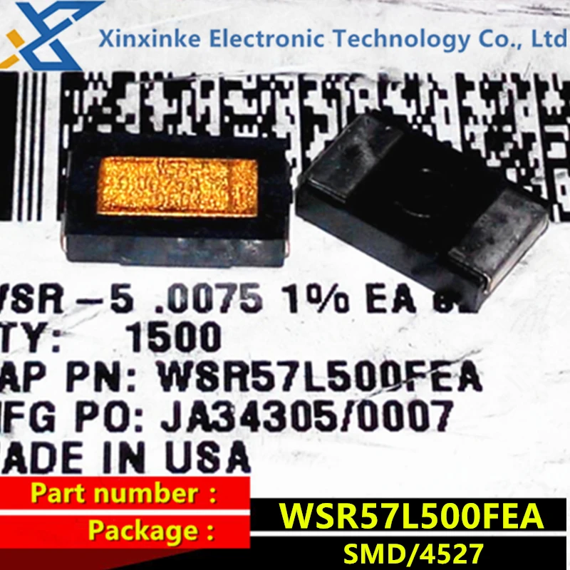WSR57L500FEA DALE WSR-5 0.0075R 1% 5W 4527 7.5mOhms Current sensing resistor - SMD 0.0075ohms Precision alloy power resistor wsr35l000fta dale wsr 3 0 005r 1% 3w 4527 5mω 0 005ω precision power resistor new original genuine current sensing resistor