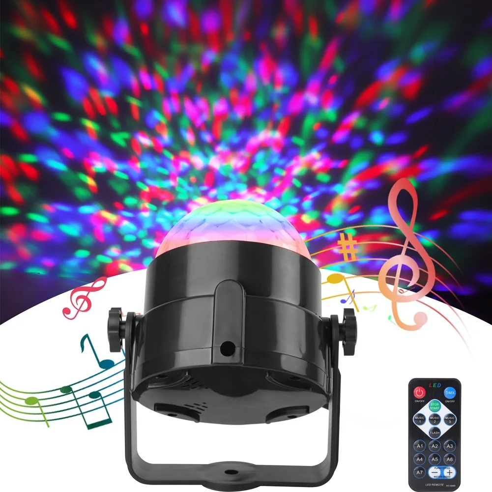Binfu Dj Disco Ball Lamp, Portable Mini Usb Party Light Sound Activated