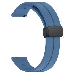 Sport Silicone Magnetic Buckle Band in Black - 20mm/22mm Strap for 22mm (Advanced blue12)