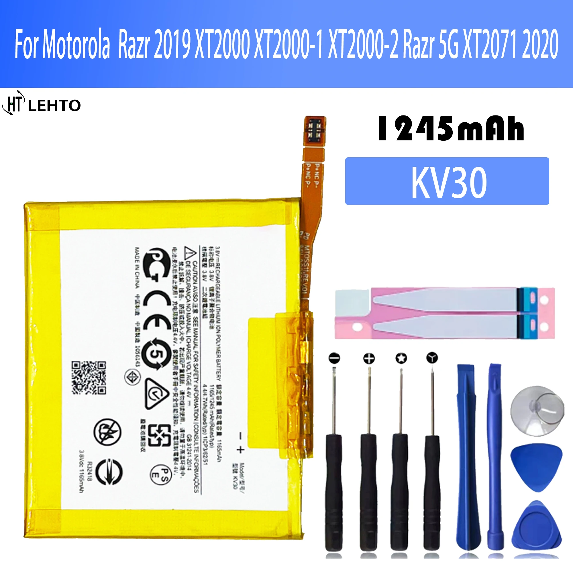 Batteria Originale Kv30 Kv40 Per Motorola Motorola Razr 2019 Xt2000 Xt2000-1 Xt2000-2 Razr 5G Xt2071 2020 + Strumenti Gratuiti