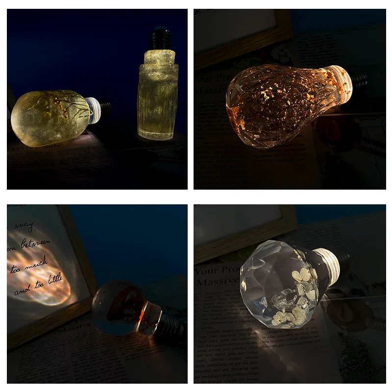 Resin Crystal Silicone Mold DIY Creative Night Light Bulb Mold Table Ornaments Silicone Mold For Resin Home Decoration Art Mould