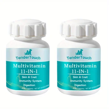 400 Tablets(2Pack x 200 Count) - TenderTouch - Dog and Cats Multivitamin - Dog and Cats Vitamins and Supplements, Senior 1