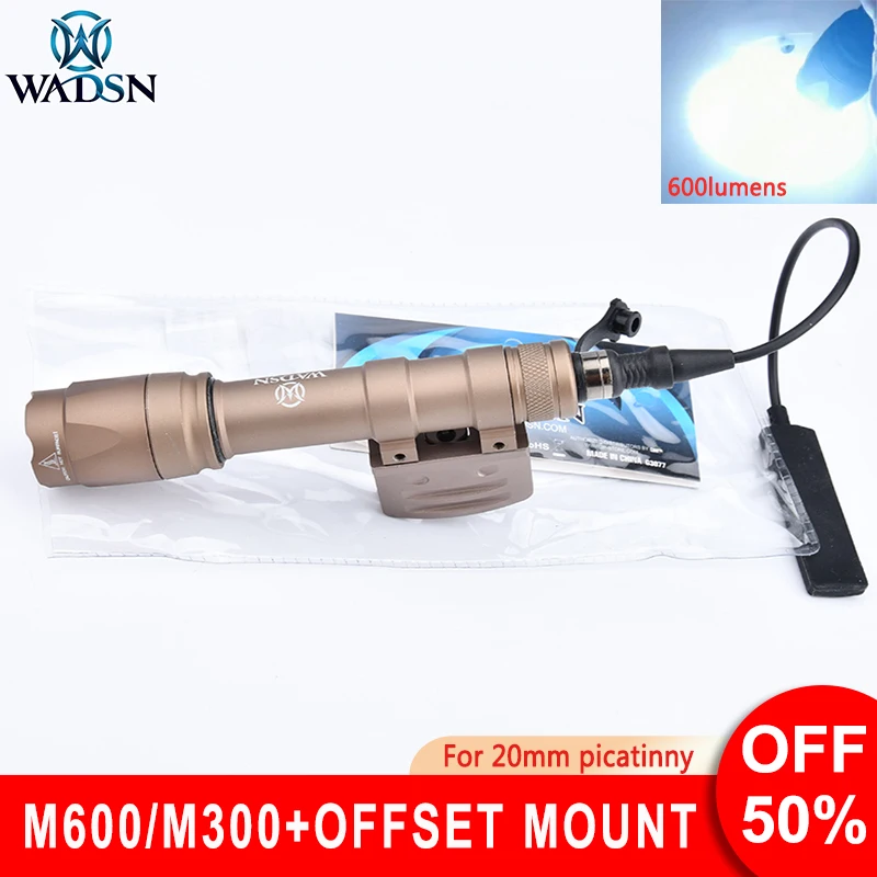 Lampe Tactique WADSN M300A / M600C Avec Interrupteur SL07 - LED Puissante Pour Chasse Ou Défense