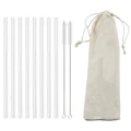 8Pcs Straight White