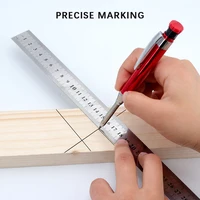 Professional Metal Long Head Woodworking Mechanical Pencil with Lead Refills, for Carpenter Marking Engineering Drawing Tool 4