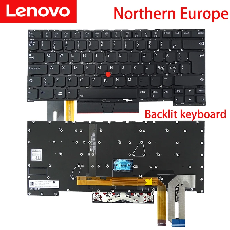 Lenovo-teclado para Notebook Thinkpad Original T490s T495s T14s T14s Reino Unido de fr se si sp Norte da Europa Sn20r66042 02hm280 - Imagem 4