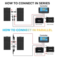 Kit de panneau solaire flexible 240W, système solaire hors réseau 12V et contrôleur de charge solaire pour camping-car, bateau, caravane, recharge de batterie en extérieur 6