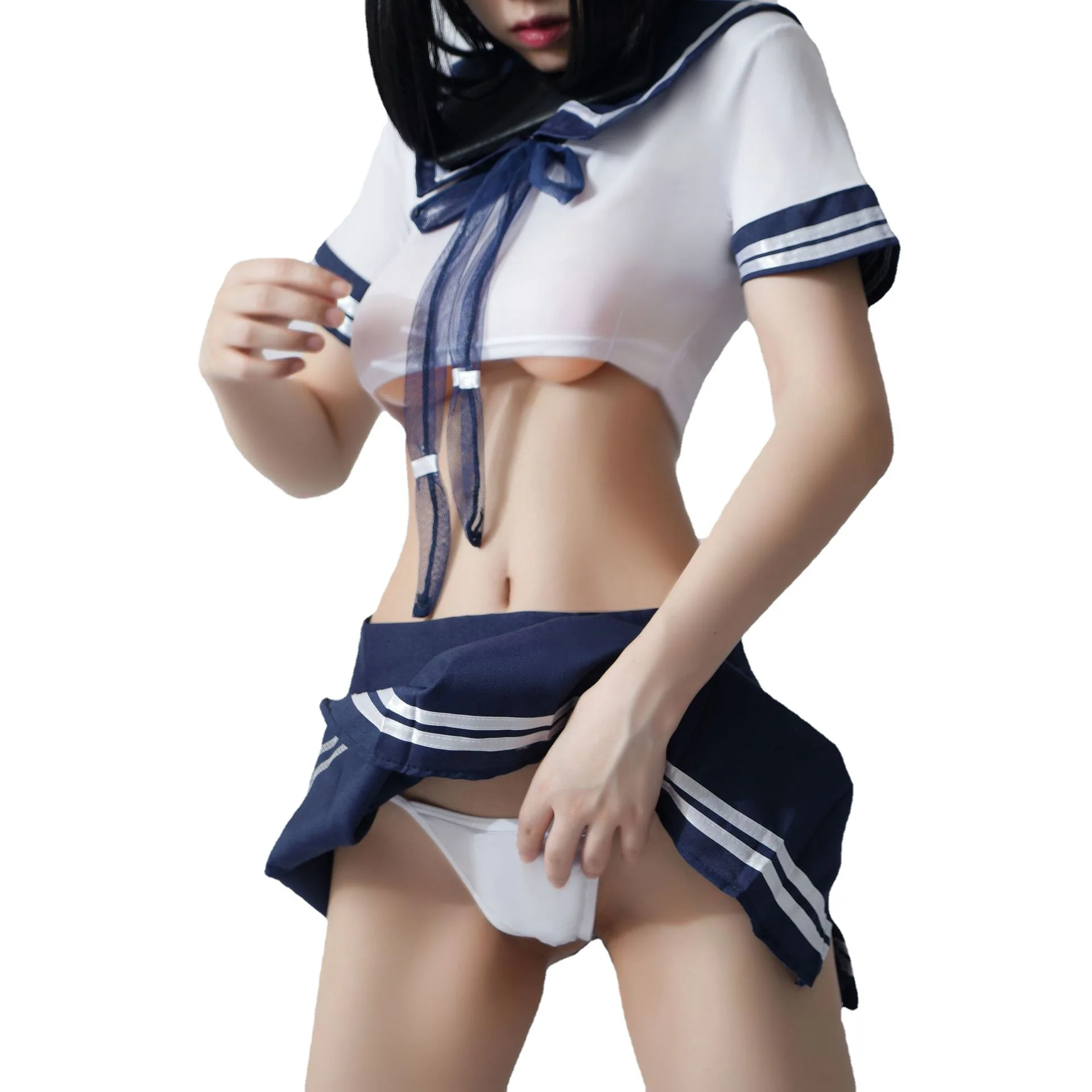 Women Cosplay Costume Cosplay Sexy Nightdress Role Play Costumes Student Uniform Anime School Girl Erotic Crotchless Lolita Underwear Dress Outfit