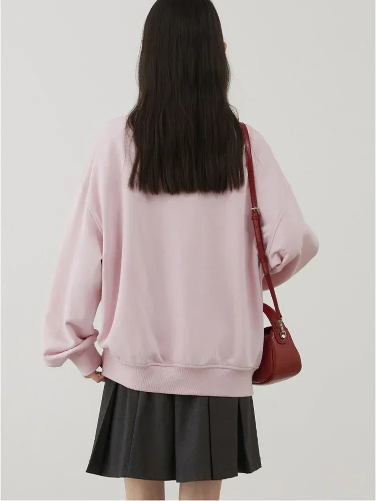 CHIC VEN Women's Sweatshirts Design Casual Round Neck Cartoon Print Loose Female Pullover Spring Autumn 2024 3