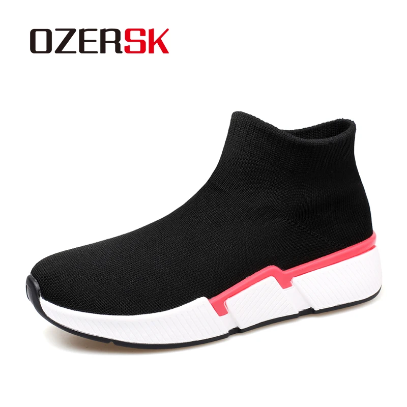 

OZERSK New Fashion Socks Shoes for Men Shoes Sneakers Black Color Sneakers Lightweigth Breathable Trend Casual Thick Sole Shoes