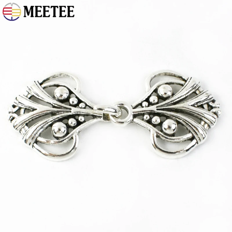 5/10個meetee 25X55mm金属のレトロなフックボタンマントソー