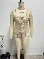 2025 Women Chic Pleat Ruffles Sequined Design Chiffon Sling Camis Tank Top Lady Backless Short Crop Shirt Blouse Tops Clothes - Image 5