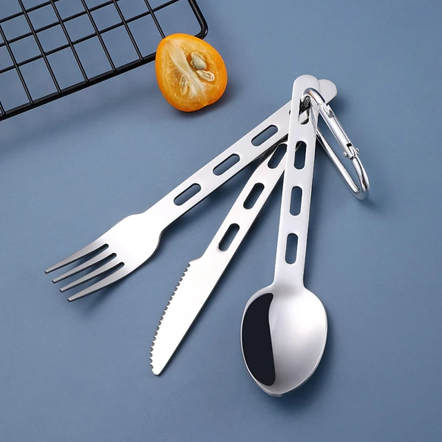 Stainless Steel Travel Utensils Set Reusable Tableware Cutlery for Camping  Hiking - AliExpress