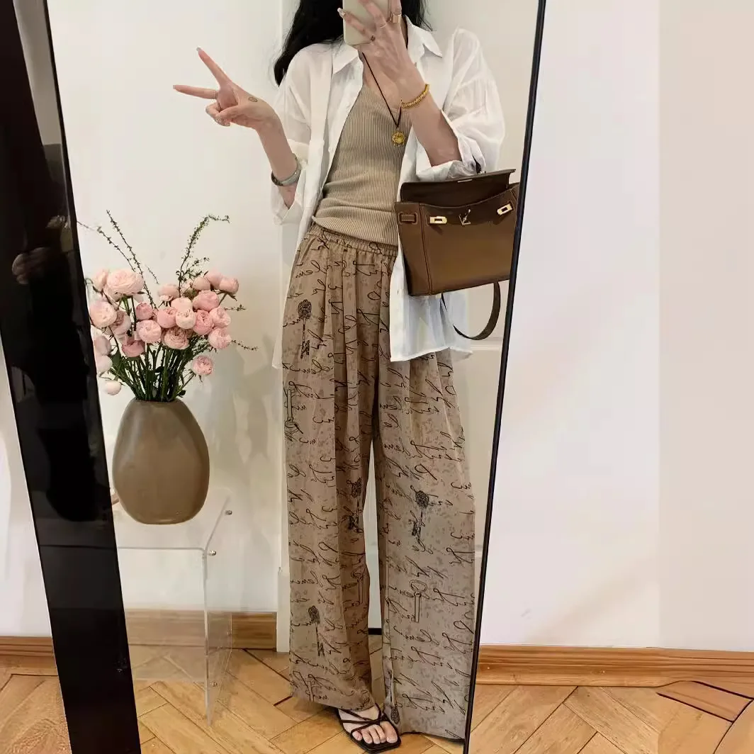 New Chinese Style Summer Style Fluttering Pants High Waist Wide Leg Pants Casual Loose Pants Women