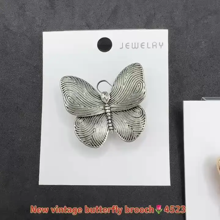 Broche Papillon émail Antique - Bijou Délicat En Alliage De Zinc, Accessoire élégant Pour Femmes