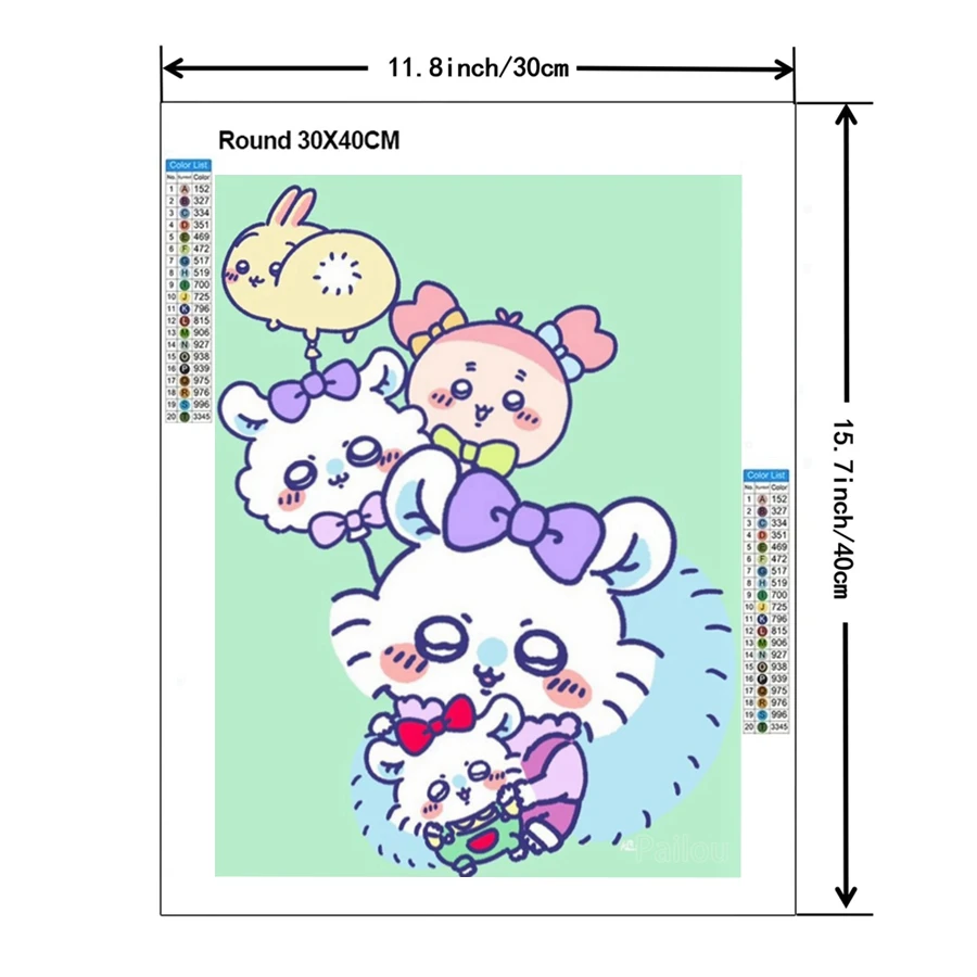 Chiikawa Cartoon Sakura Scenery Diamond Mosaic Painting 5d Diy Nagano Comic Art Cute Little Animal Cross Stitch Home Decor Gift