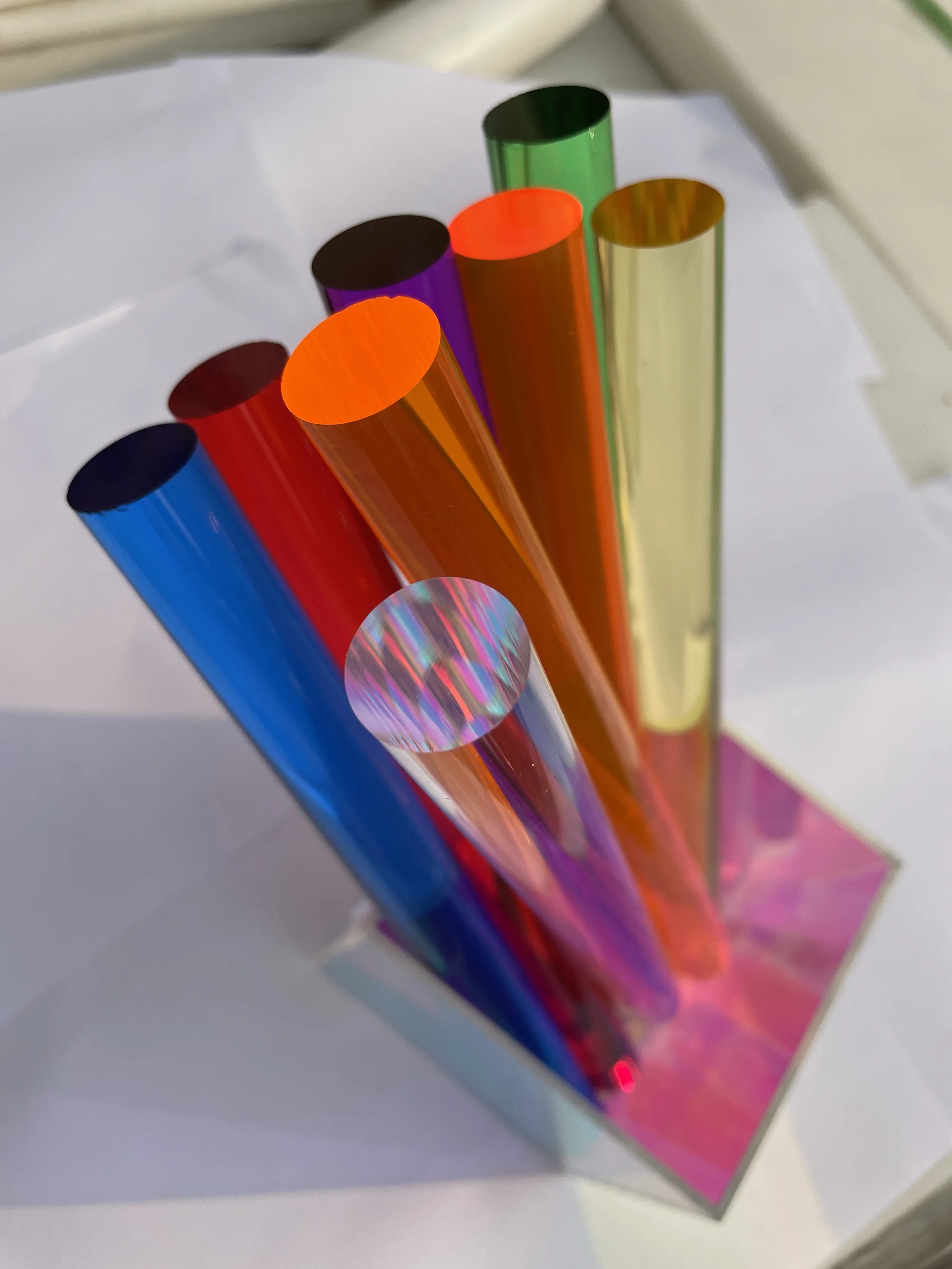 8PCS 250mm Length Multicolour Acrylic Rod Plexiglass Lucite Bar