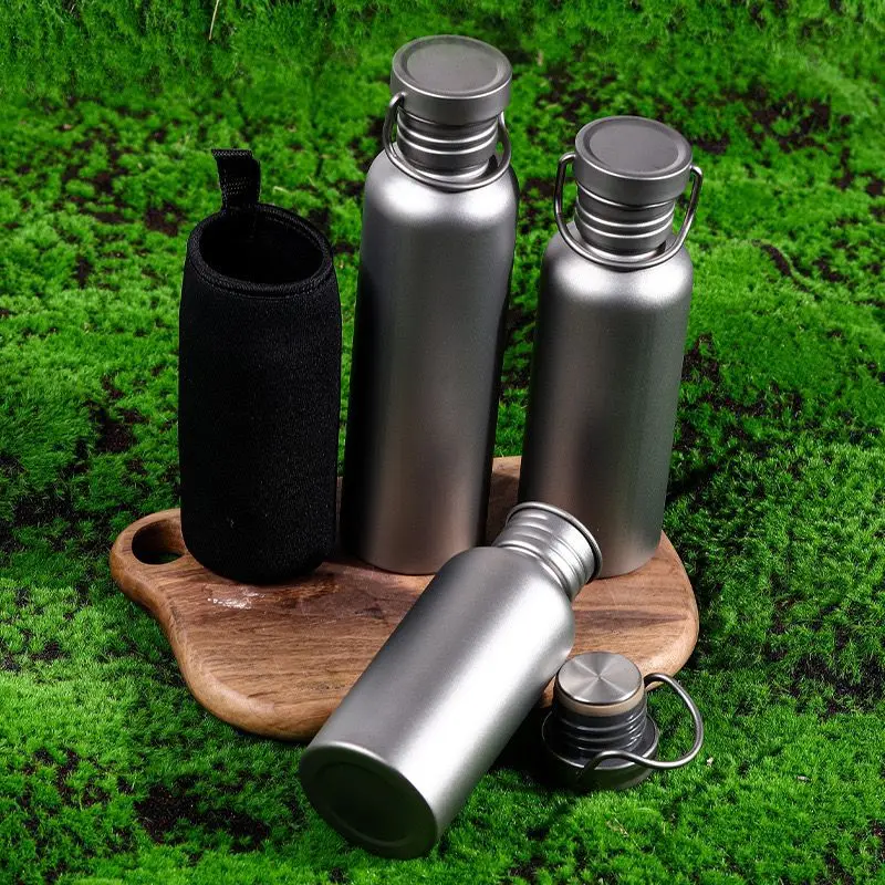 

New Pure Titanium Sports Water Bottle Large Capacity Outdoor Travel Camping with Lid Portable Water Cup Mountaineering Bottle