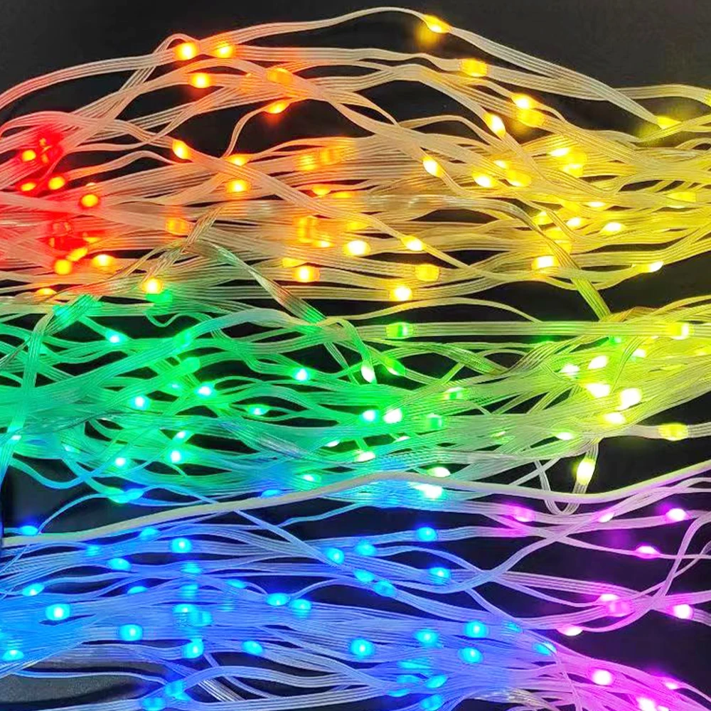 5m 10m 20m 30m Fairy String Lights Smart Christmas Lights WS2812B RGBIC Christmas Lights Dreamcolor USB LED String Lights