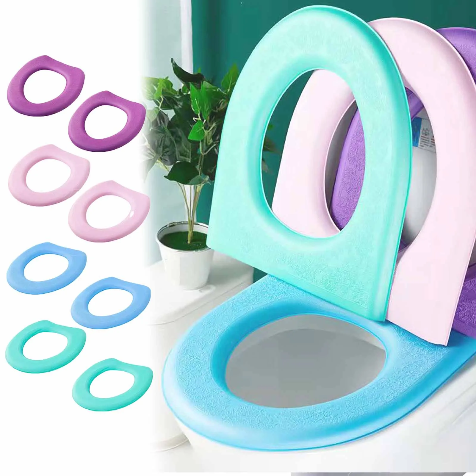 1pc Eva O Type Toilet Seat Cover Toilet Seat Cushion Sticker Bathroom