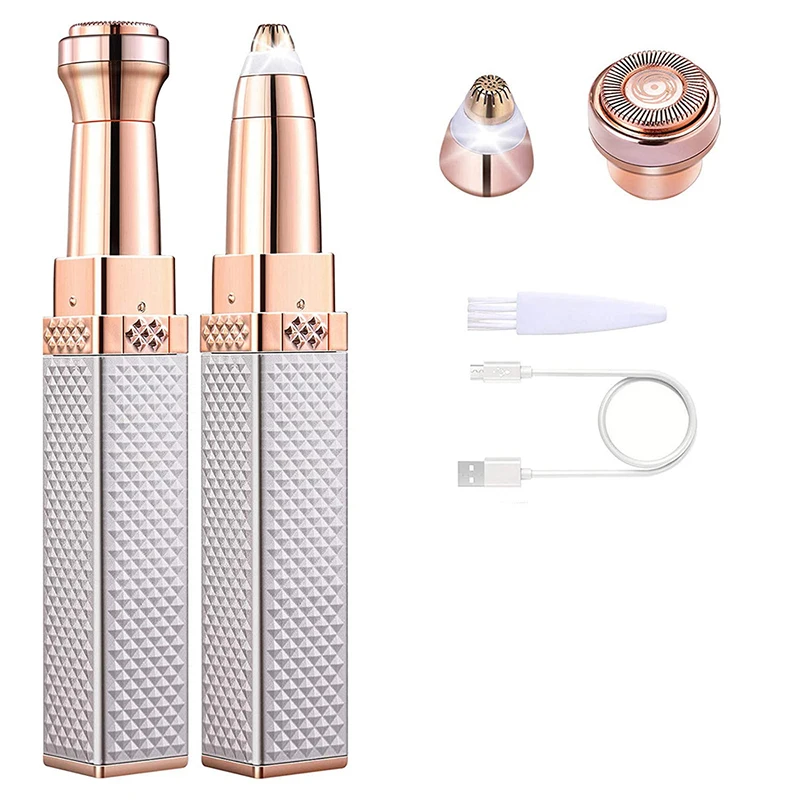 Women's Electric Eyebrow Trimmer Rechargeable Hair Removal Shaving Lip Bikini Lady Shaver Remover Body Facial Nose Epilator 6