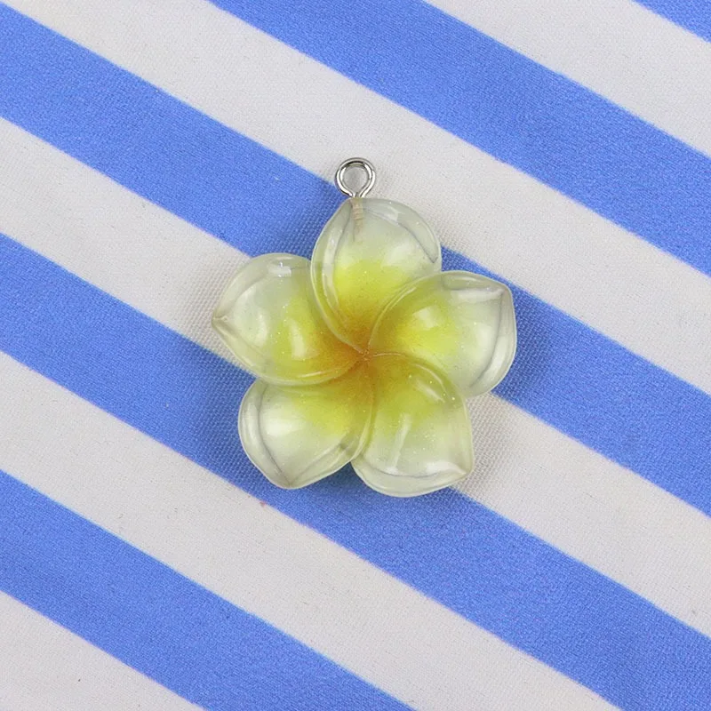 10pcs 수지 투명 벚꽃 다섯 꽃잎 꽃 펜던트 키 체인 휴대 전화 체인 펜던트 DIY 쥬얼리 액세서리