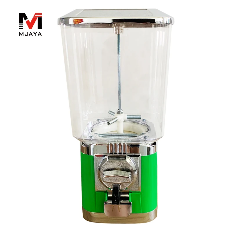 1Pcs High Quality Candy Gum Ball Green Vending Machine Candy Dispenser Capsule Toy Bouncing Ball Vending Machines Coin Vendor