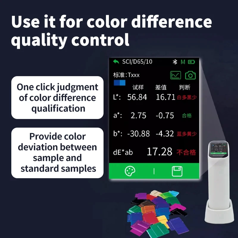 Colorimeter spectrophotometer for chromaticity, color detection coating, textile DS200 4