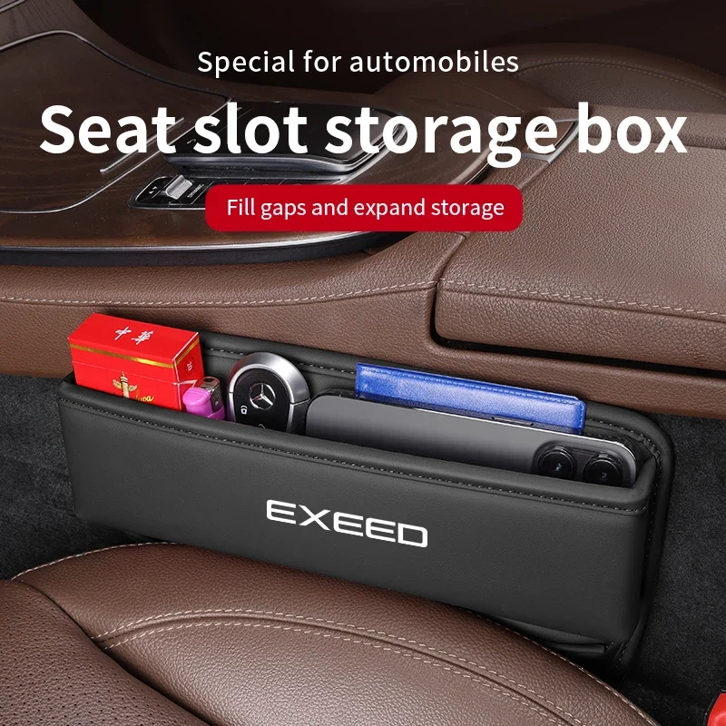 

For Chery Exeed TXL TX VX LX 2021 2022 2023 Leather Car Seat Gap Crevice Slot Storage Box Organizer Auto Interior Accessories