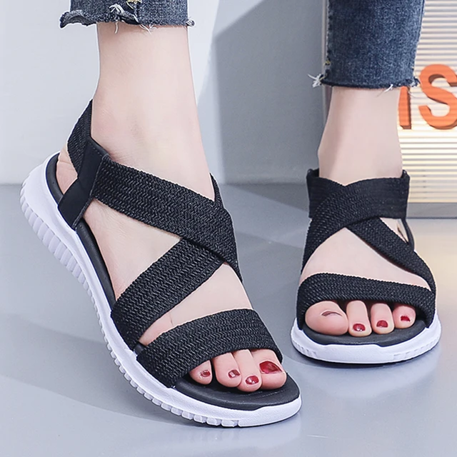  Yoga Mat Sandals for Women Women Mesh Beach Slip On Sport  Casual Open Toe Flat Soft Bottom Breathable Shoes Sandals (Black, 9) :  Clothing, Shoes & Jewelry