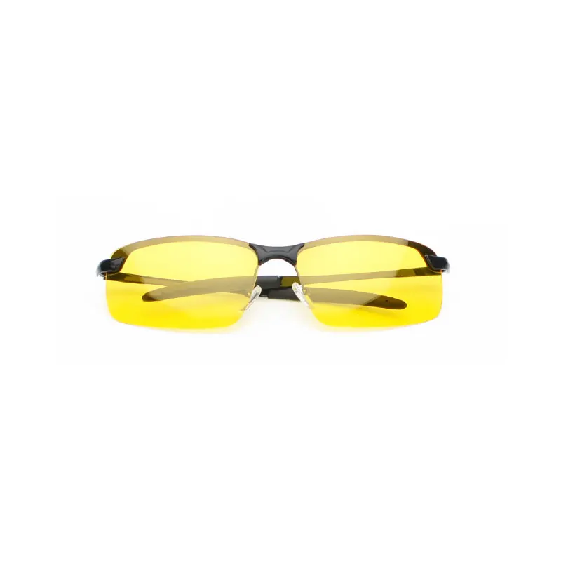 Yellow Night Driving Sunglasses Polarized Men Women Rimless Fashion Anti UV400 Sun Glasses Shade