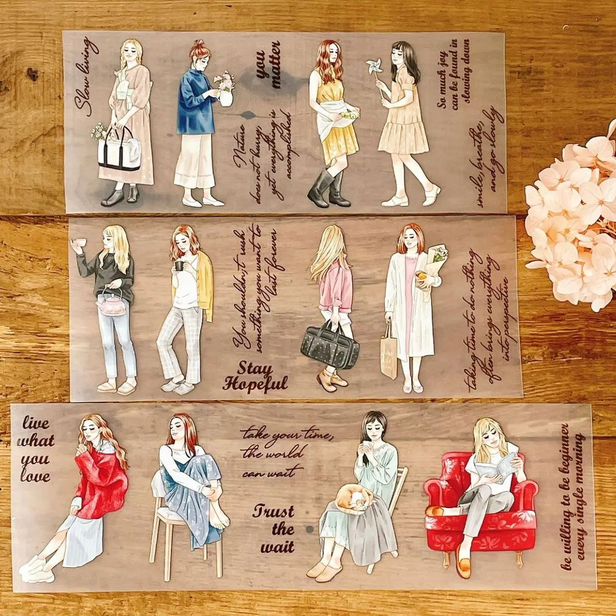 Windry X JP A Step Back Lovely Girl Washi PET-Klebeband für die Kartenherstellung, Planer, DIY, dekorativer Aufkleber – Detail 2