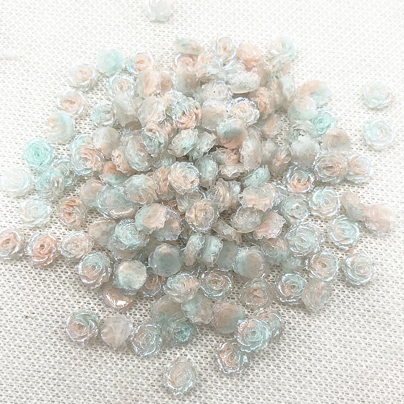 30pcs High Quality Glitter Resin Rose Flowers for Jewelry and DIY Nail Art