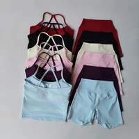 Gym Fitness Medium-intensity Sports Vest Beauty Back Yoga Suit Sports Lingerie Women Pilates Bra High Waist Hip Lift Shorts Set